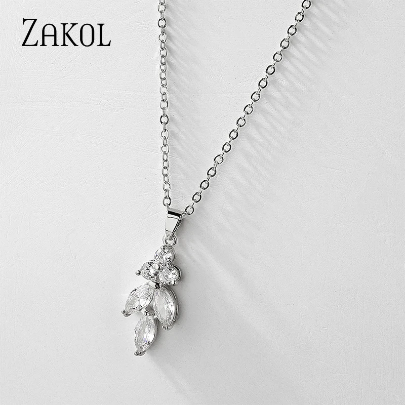 ZAKOL Лидер продаж наборы свадебных ювелирных изделий с кубическим цирконием в