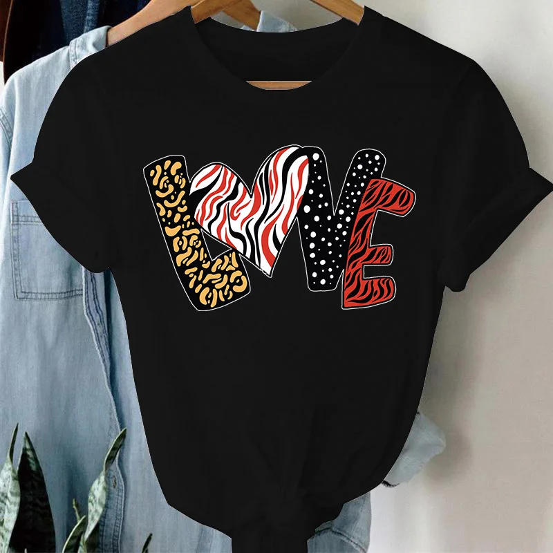 

Women T-shirt Harajuku Love Print Funny Tee Tops Female T shirt Leisure Fashion Aesthetic Tshirt femme Clothing Mujer Camisetas