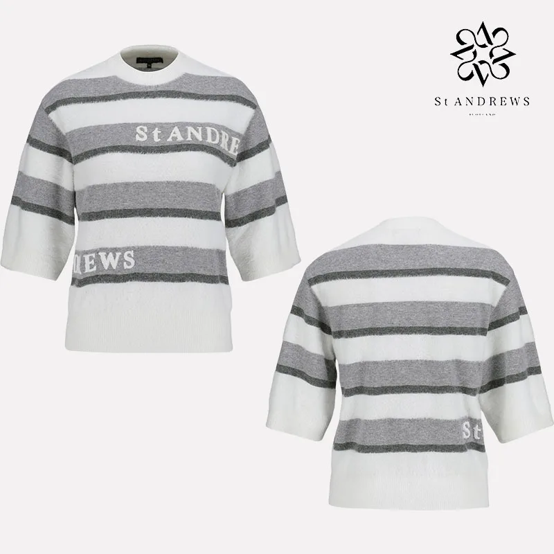 ST ANDREWS новый женский топ одежда для гольфа горизонтальный вязаный с круглым