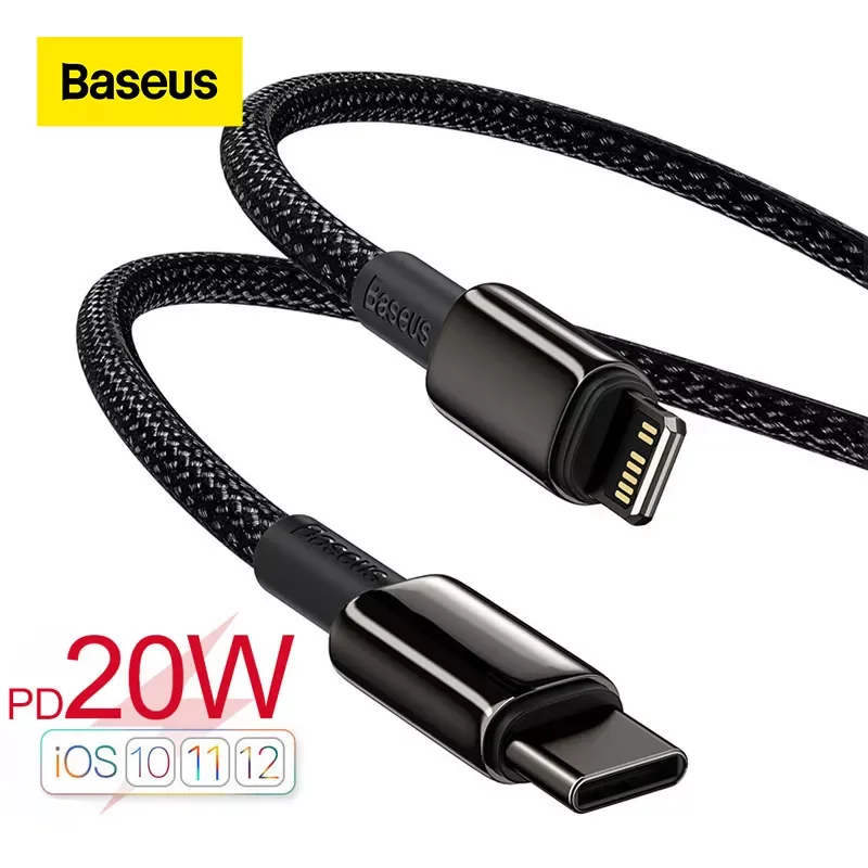 

Кабель Baseus 20 Вт USB C для iPhone 13 11 8 XR PD, быстрая зарядка для iPhone 12 SE, кабель USB Type C, кабель для быстрой зарядки для Macbook