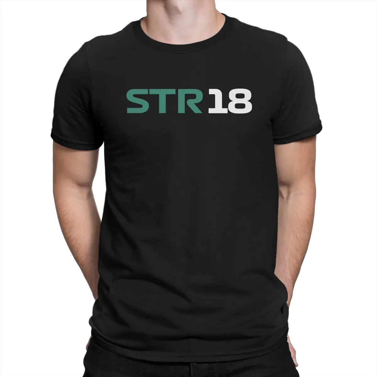 

Men Str 18 Lance Stroll F1 Team T Shirt Formula One Racing 100% Cotton Clothes Casual Short Sleeve Crewneck Tee Shirt T-Shirts