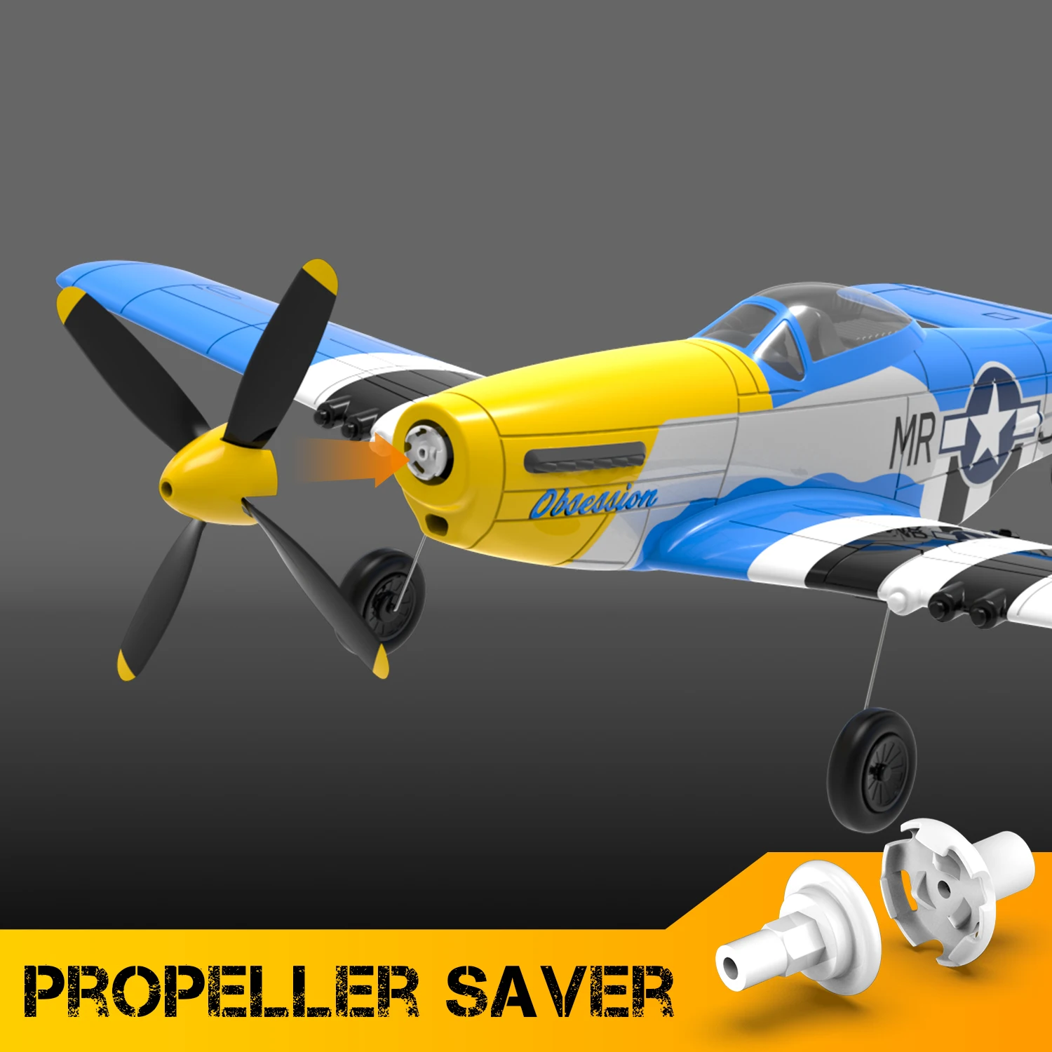 VOLANTEXRC P51 P51D EPP RC Самолет 4-канальный Mustang 2 4 ГГц 400 мм со стабилизацией Xpilot Один ключ