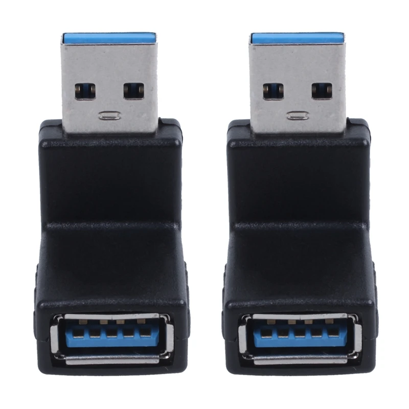 

2X 90 градусов USB 3,0 A штекер-гнездо M/F разъем адаптера черный