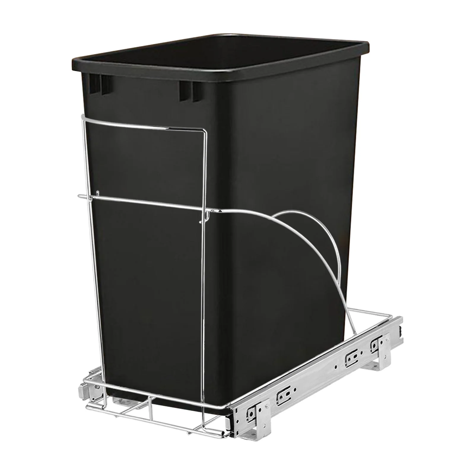 

7.6 Gallon Pull Out Trash Can Slides Pullout Shelf For Garbage Bin Under Counter Adjustable Roll-Out Sliding Rack For Waste Can