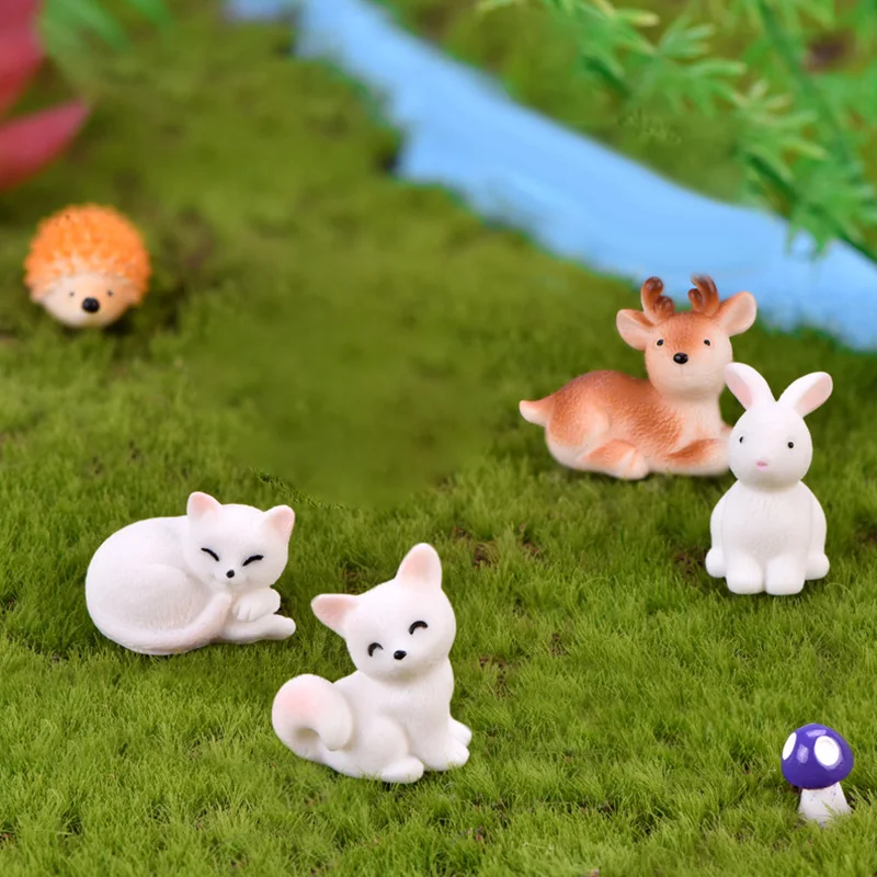 

Fairy Garden Miniature Landscape Tiny Dolphin Hamster Rabbit Deer Animal Figurine Terrarium Moss Decor Dollhouse Accessories Toy