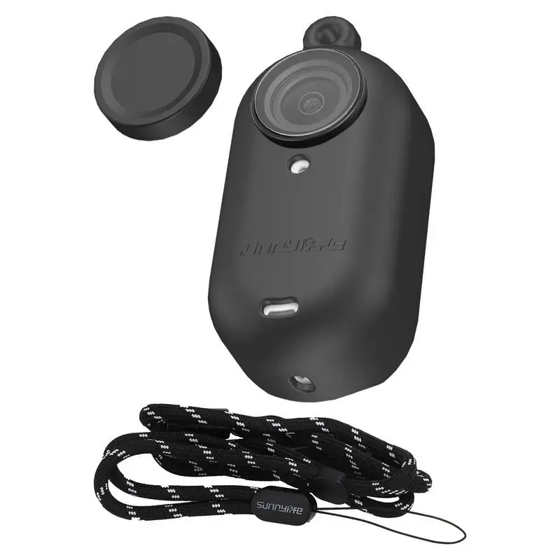 

Thumb Camera Silicone Cover Case Lens Body Protector Sleeve Cover With Anti-Lost Lanyard For Insta360 Go 3 Camera Protection
