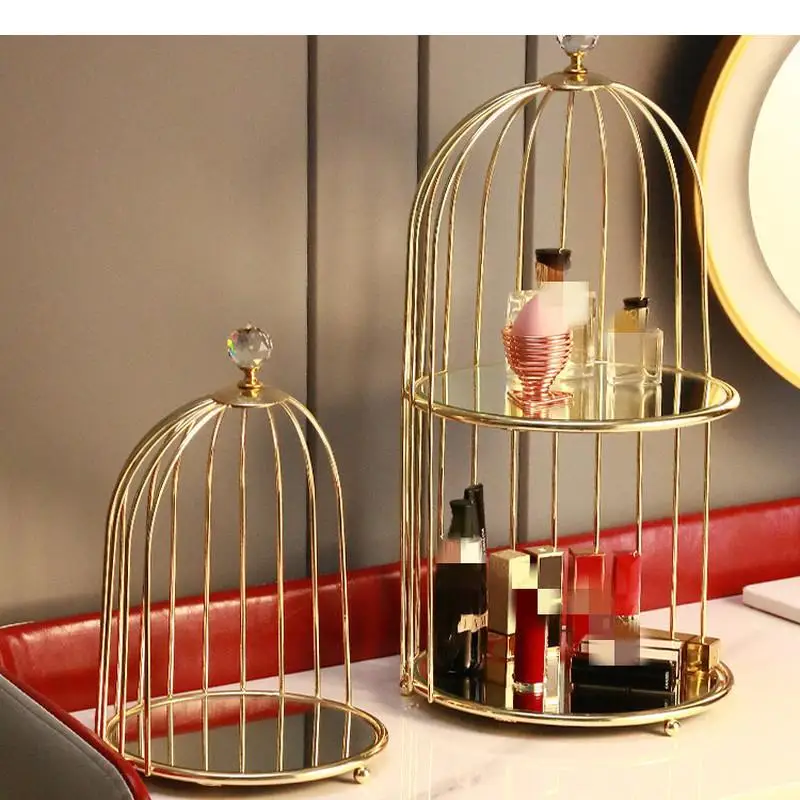 Стеклянная зеркальная металлическая полка для хранения в птичьей клетке