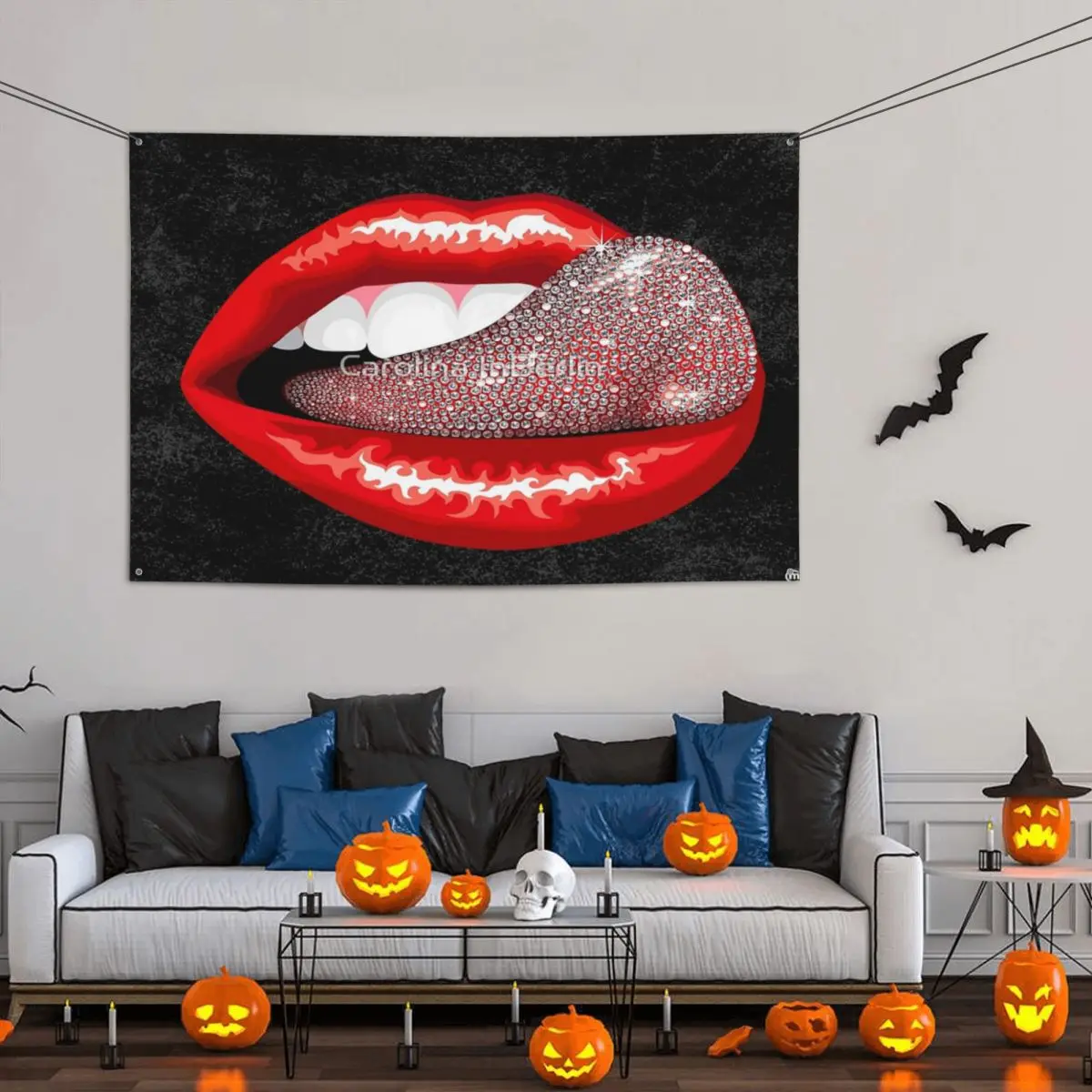 

Precious Tongue Party Banner Decor 120x180cm Polyester Material Easy To Hang Fade Resistant Flowy