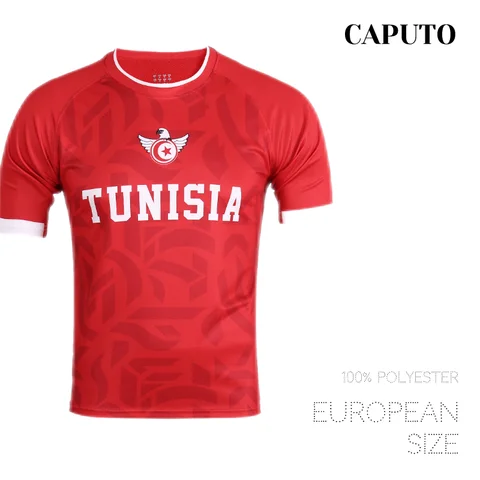 Футболка для футбольной команды Туниса, европейские размеры, мужские футболки, повседневная рубашка для мужчин, модная футболка, футболки д...