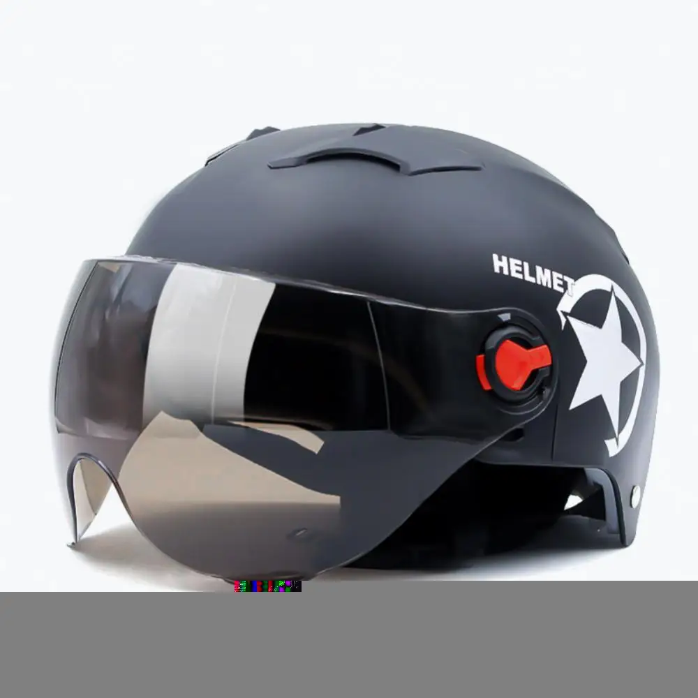 

Adult Electric Motorcycle Helmets Half Helmet Scooter Motor Crash Helmetor Moto Bike Sunshade Sun Protection Summer Cycling Helm