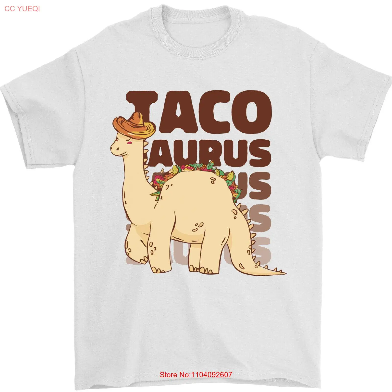 Мужская футболка Tacosaurus Funny Mexican Taco Dinosaur T-Rex 100% хлопок