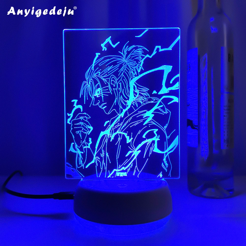 

Led Light Anime Attack on Titan 4 Eren Yeager Figure for Bedroom Decor Night Light Kids Birthday Gift Shingeki No Kyojin 3d Lamp