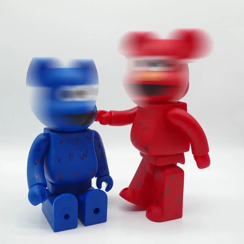 

28CM Two Color Action Figures Cartoon Blocks Bear Dolls Bearbricklys PVC Street Art Collectible Models Toys to Friends Gifts