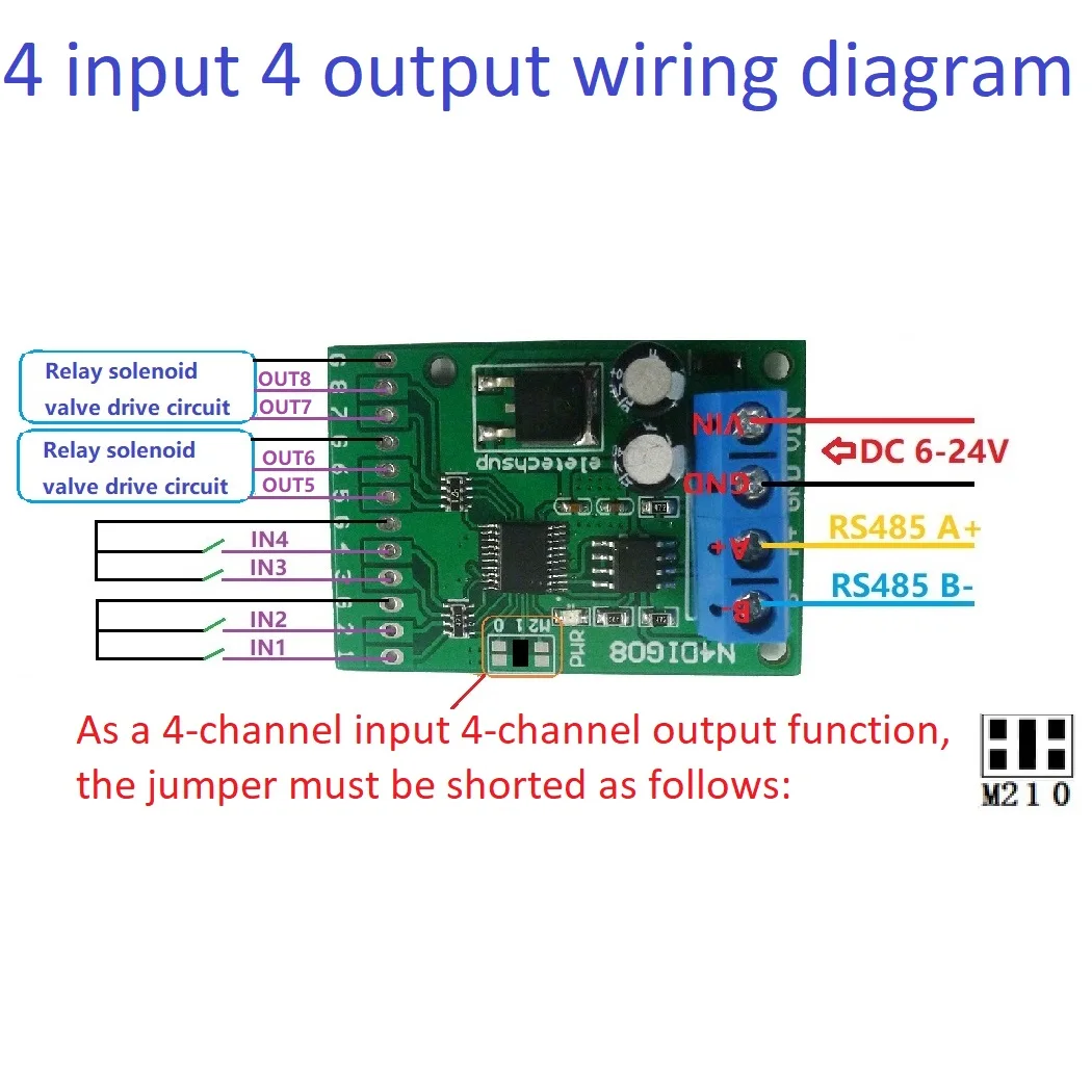 8-канальный вход/выход UART RS485 Modbus RTU контроллер модуль расширения ПЛК для Arduino UNO MEGA