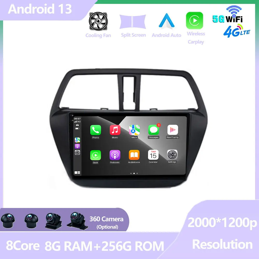 

Android 13 Автомобильный сенсорный GPS-Навигационный экран для Suzuki SX4 2 S-Cross 2012 - 2016 Автомобильный мультимедийный радиоплеер 4G LET аксессуары