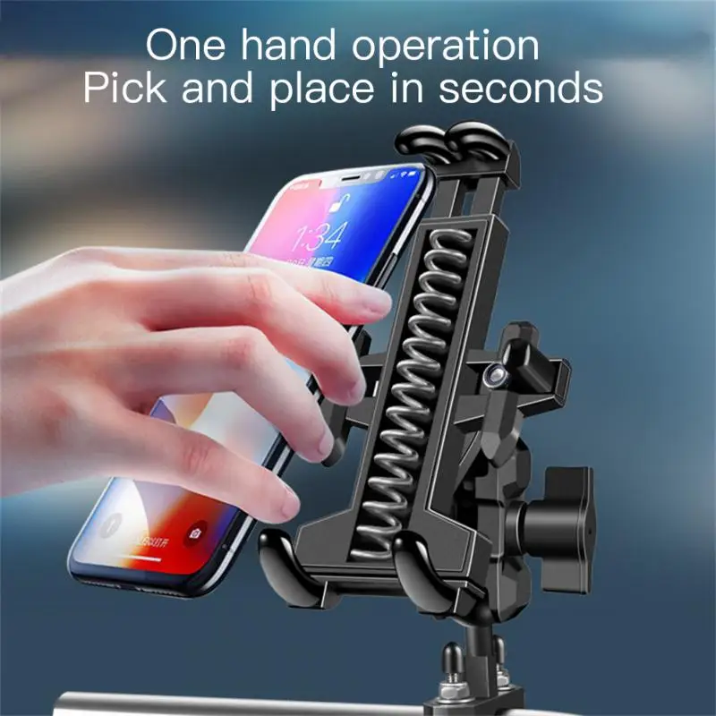 

Universal Aluminum Alloy Motorcycle Mobile Phone Navigation Bracket Mobile Phone Bracket GPS Mount Handlebar Shockproof Metal