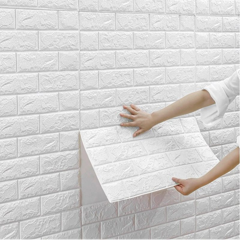 

1/5/10M 3D Foam Wall Sticker Wallpaper DIY Home Room Decor Self Adhesive for Protect Kids Bedroom White Brick