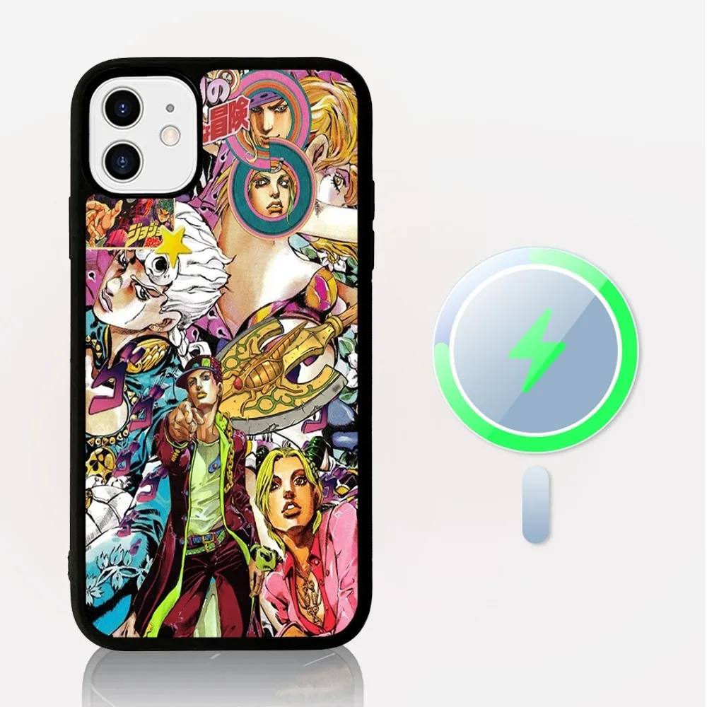 Чехол для телефона с магнитной беспроводной зарядкой в стиле аниме JoJo Bizarre Adventure