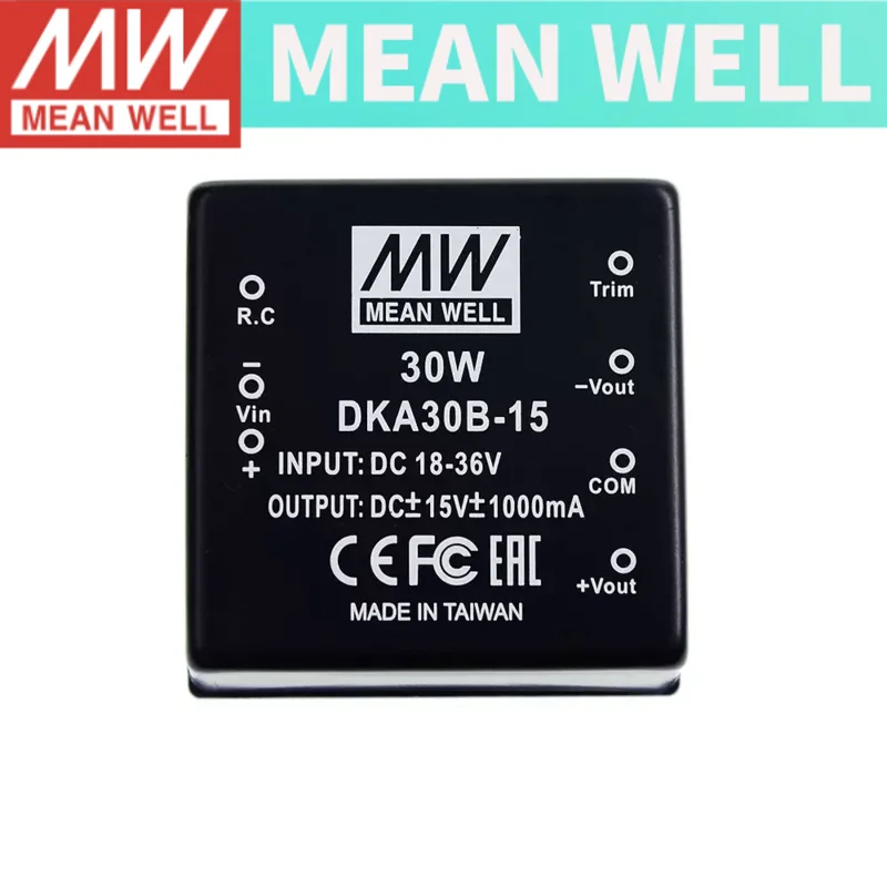 MEAN WELL Источник питания DKA30A/DKA30B/DKA30C 30 Вт Плюс/минус 5 в 12 В 15 DC-DC двойной выход 05