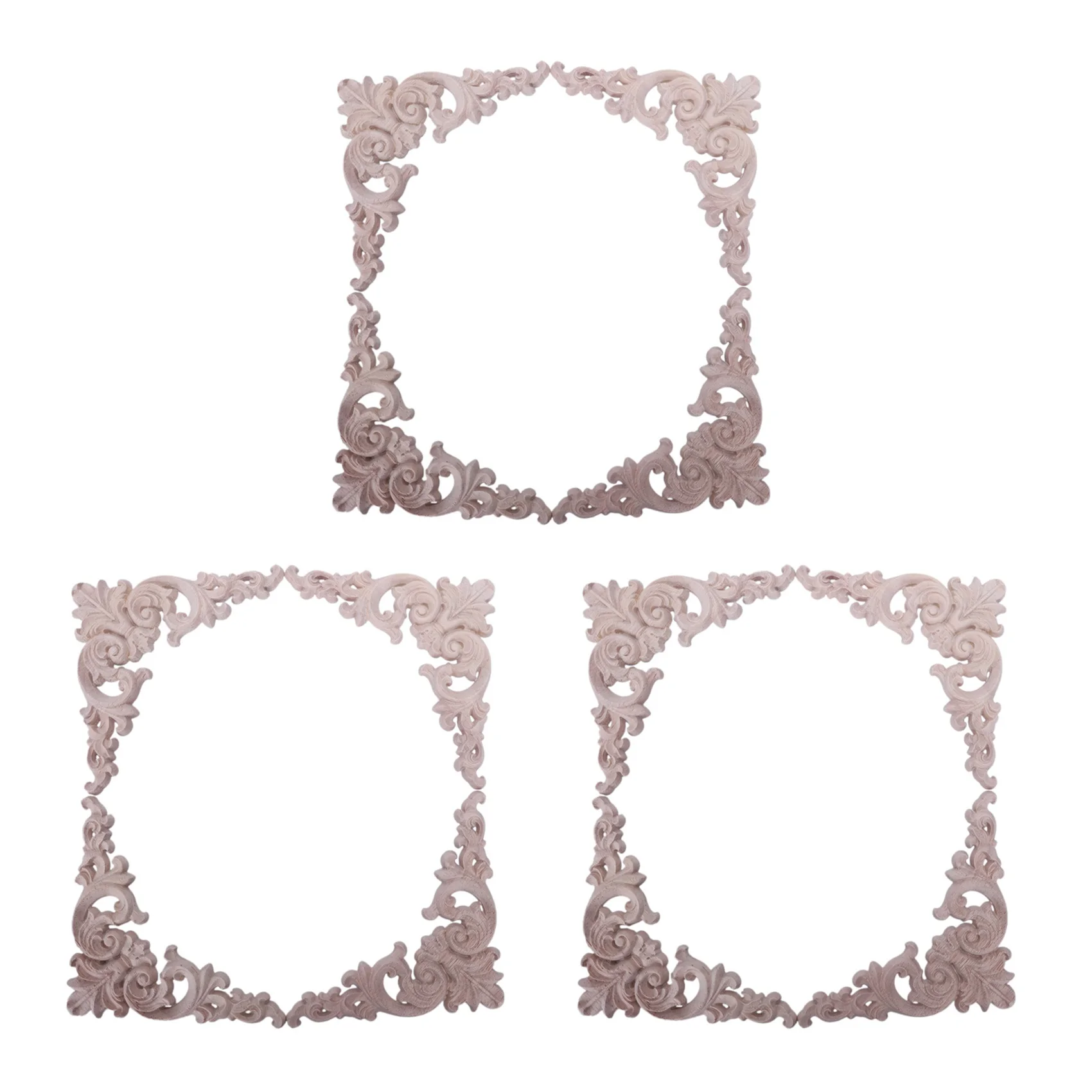 

12Pcs Rubber Wood Oak Carved Corner Onlay Applique Furniture Home Door Decor DIY