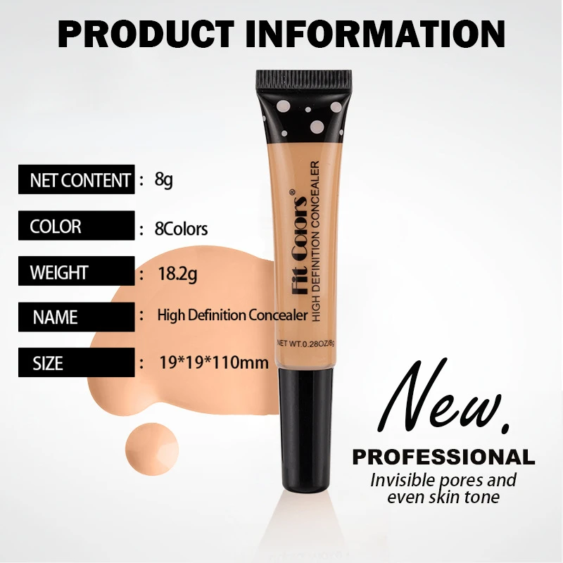 

Liquid Concealer Foundation Cream Matte Flawless Professional Concealing Eyes Dark Circles Long-lasting Face Cosmetics for Women