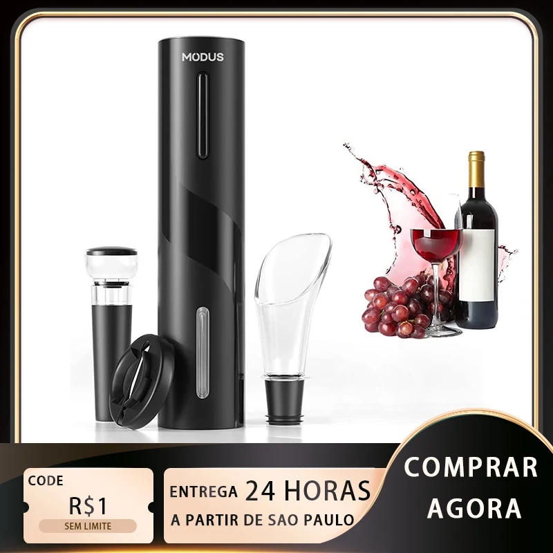 

Electric Wine Bottle Opener With 3 Accessories Kitchen Bar Tool