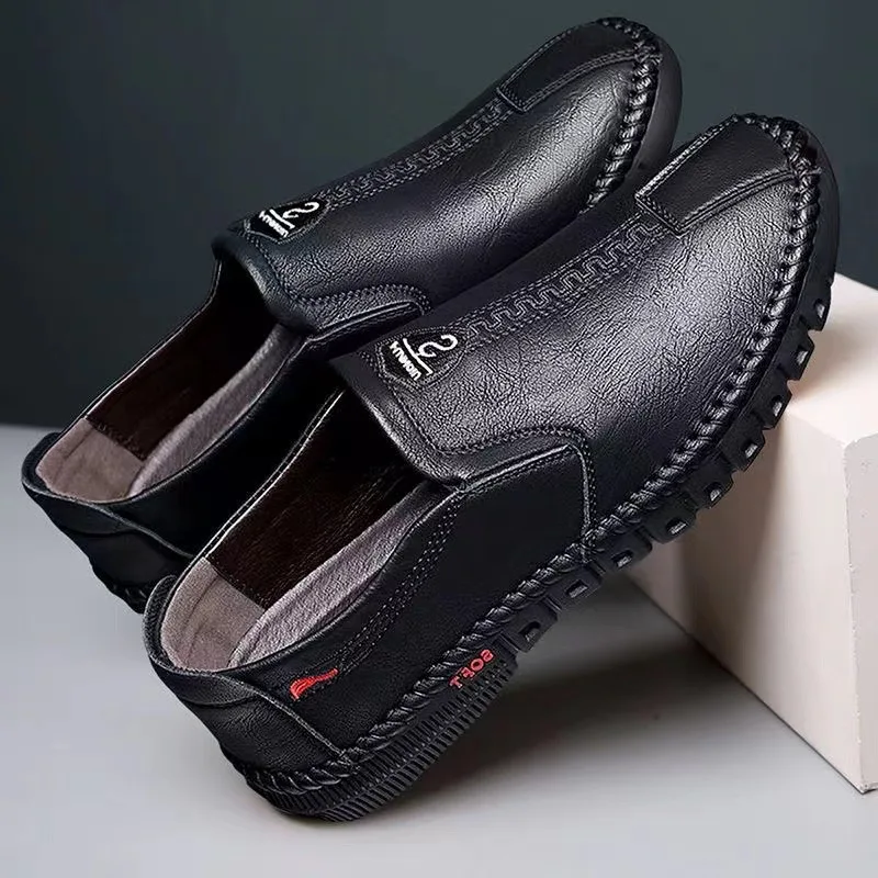 

2023 Soft Men Casual Shoes Fashion Comfortable Leather Shoes for Men Bottom Business PU Leather Slip-on Flat Shoe Erkek Ayakkabı