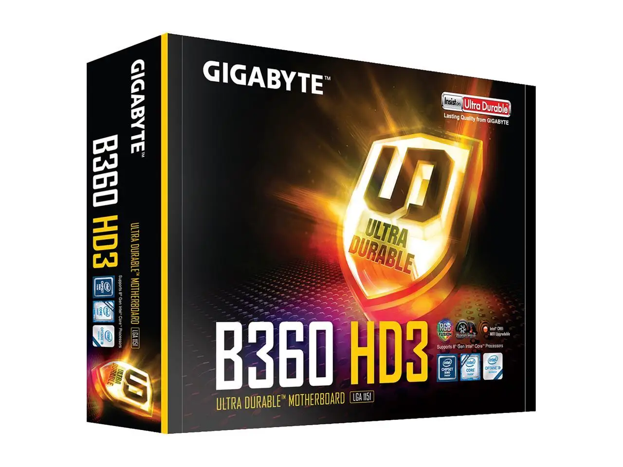 

GIGABYTE B360 HD3 Motherboard LGA 1151 (300 Series) Intel B360 HDMI SATA 6Gb/s USB 3.1 ATX Intel Motherboard