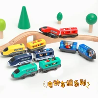 battery operated locomotive pay train set fit for wooden railway track powerful engine bullet electric train for boys girls gift