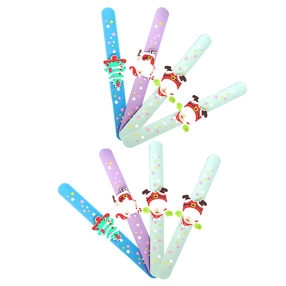 

8 Pcs Christmas Bracelet Slap Bracelets Festival Wristband Gift Kids Wristbands Boys Silica Gel Party Favors Child