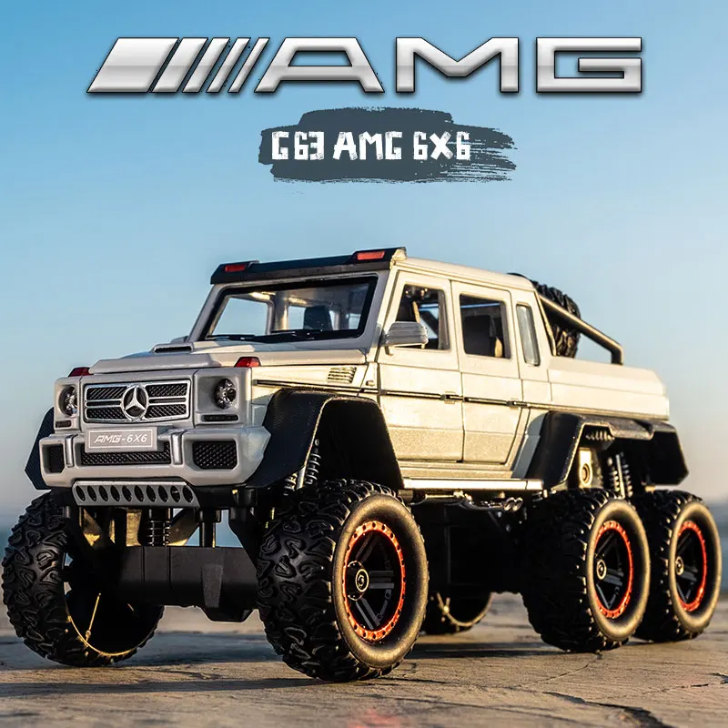 Модель автомобиля Benz G63 6x6 из сплава, имитация звука и светильник, открывается дверь, литая игрушечная машинка, забавные игрушки