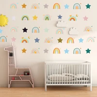 cartoon boho rainbow wall sticker dot star cloud home decor decals nursery baby room girls bedroom decoration removable stickers