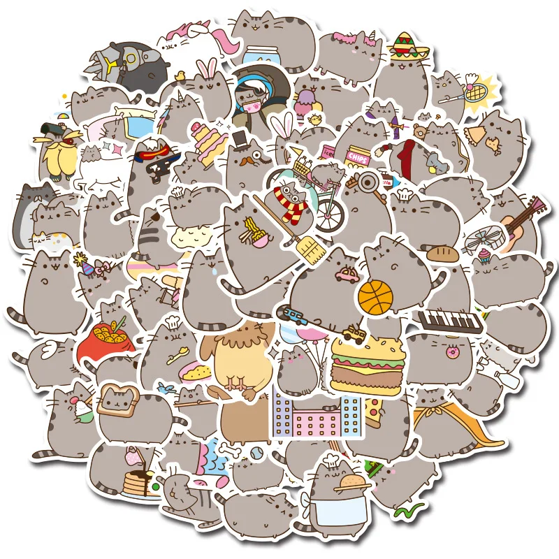 

10/50/100Pcs Cartoon Kawaii Pusheen Graffiti Stickers Cute Notebook Phone Suitcase Pvc Waterproof Deco DIY Children Sticker Gift