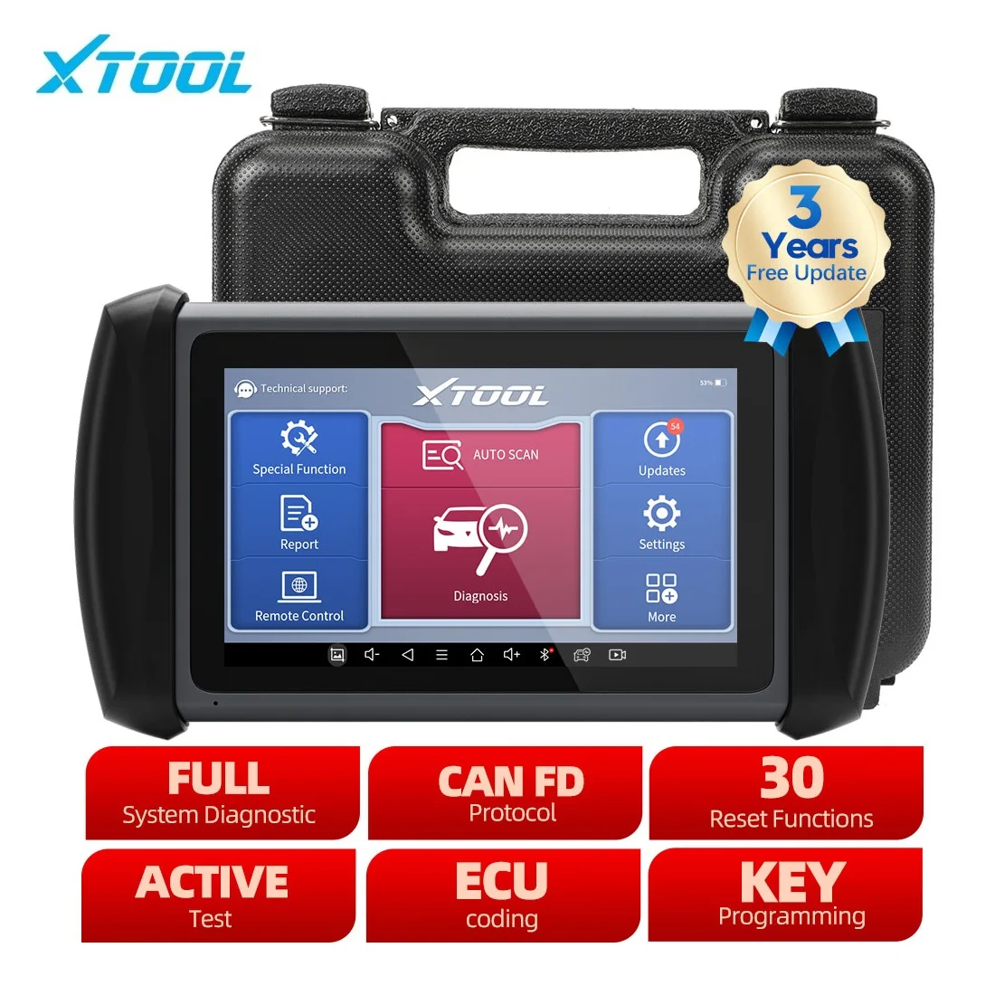 

2023 XTOOL IP819 автомобильный диагностический сканирующий инструмент кодирование ECU 35 + услуги двунаправленное управление ключевой программатор с CAN FD