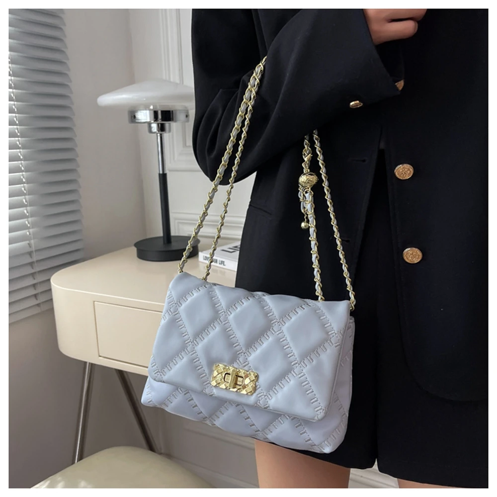

Fashion New Chain PU Leather Crossbody Bags Casual Embroidered Thread Shoulder Bag Designer Purses And Handbags Designer Bag