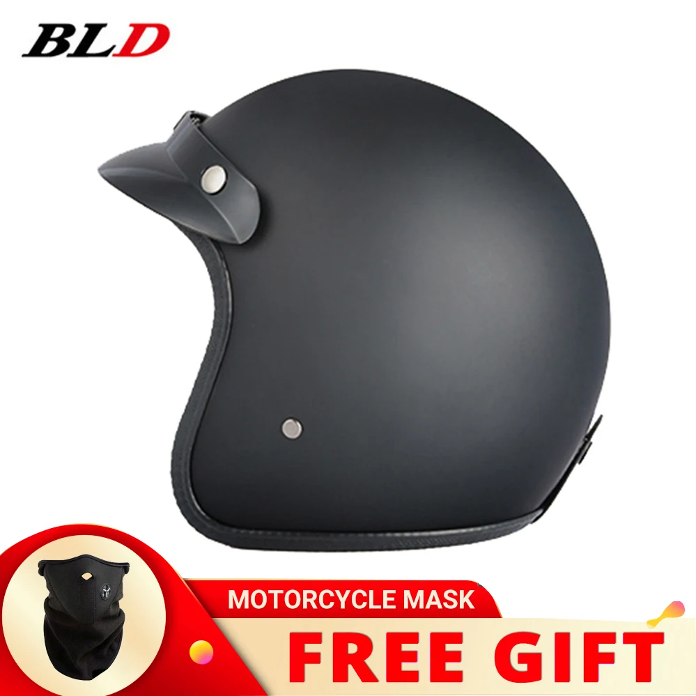 

BLD181 Retro 3/4 Motorcycle Helmet Motorbike Moto Motocross Open Face Helmets Cafe Racer Men Women DOT Approved Casque Capacete