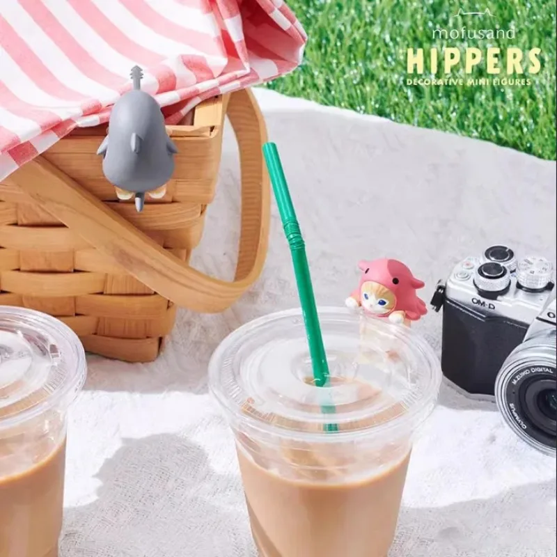 Mofusand Hippers украшают мини-персонаж вечерние милые счастливые игрушки распаковка