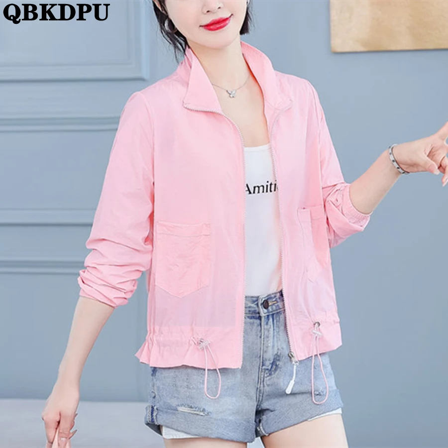 

Укороченная тонкая летняя куртка с защитой от солнца, облегающая дышащая короткая верхняя одежда, женское повседневное Свободное пальто, у...