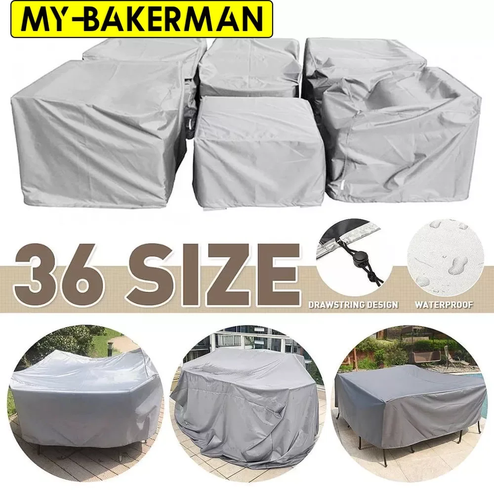 

Multiple Size Outdoor Furniture Cover Sofa Chair Table Cover Rain Snow Dust Covers Waterproof Cover Gray