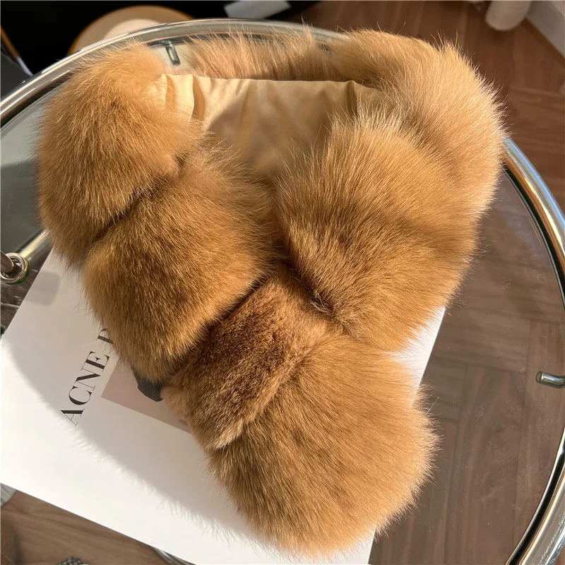 

Fox Fur Scarf For Women Coat Jacket Female Winter Rabbit Fur Collar Neck Cover Fur Scarf Shawl Wraps Natural Fur White Collar