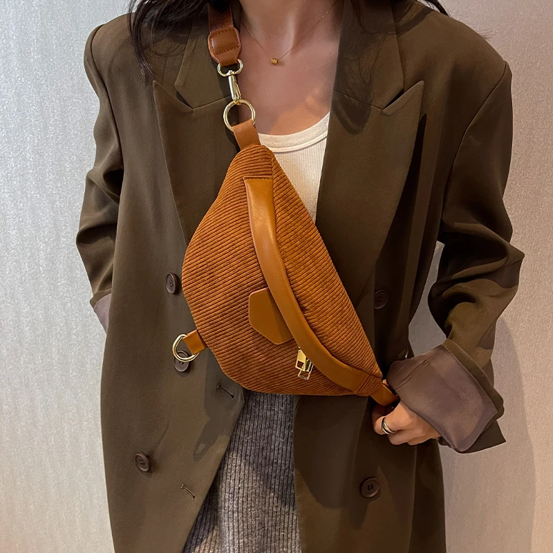 

Belt Fanny Ladies Travel Phone Banana Designer Female Bag Pack Waist New Fashion Chest Bag Bum Bag Casual Corduroy Canvas Money