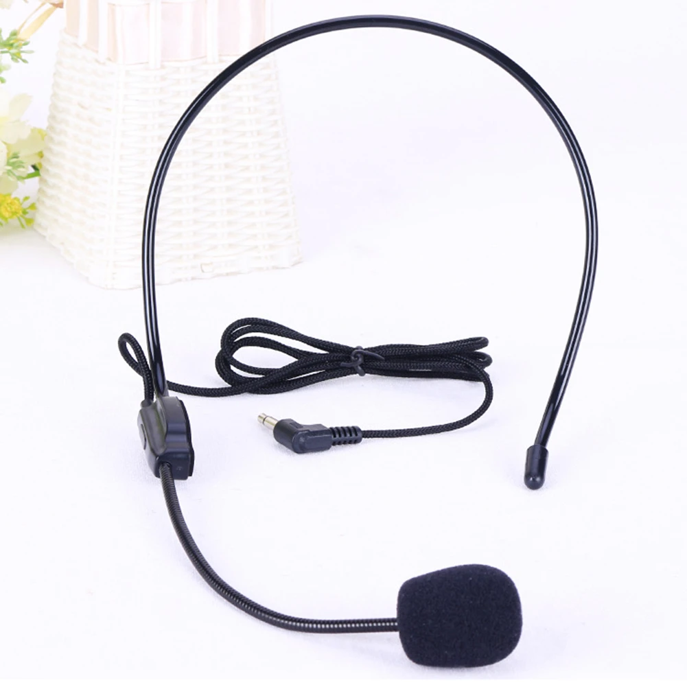 

3.5mm Head-Mounted Wired Microphone Headset Mini Mic Portable Cardioid Clear Sound Recording For Teaching Meeting Speech