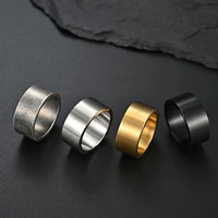 7 12 size universal simple matte brushed titanium steel ring men old silver retro for women hip hop ring 2022 new jewelry