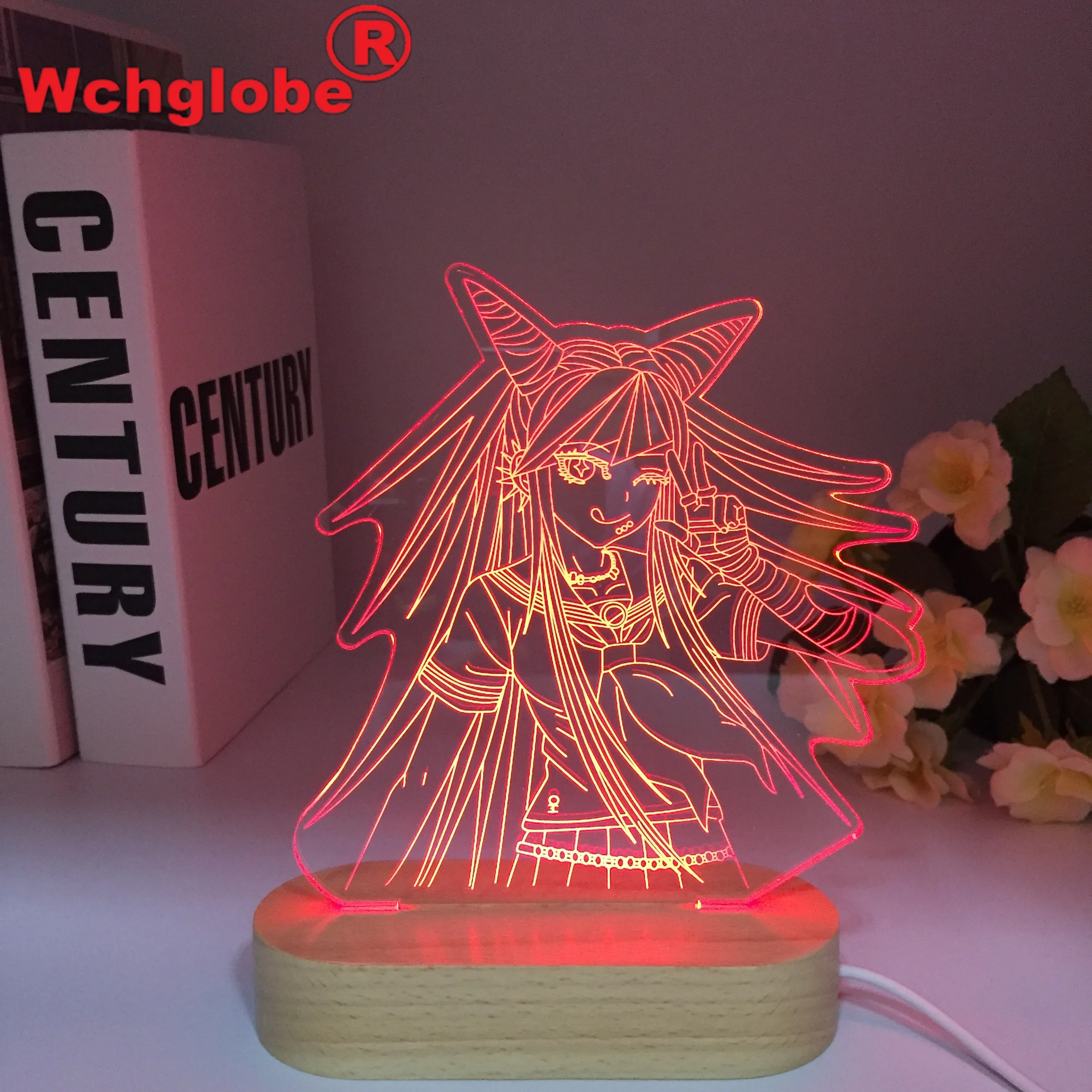 

Ibuki Mioda Danganronpa светодиодный цвета Женская лампа для спальни Декор Детский подарок Danganronpa акриловое управление деревянная 3d лампа