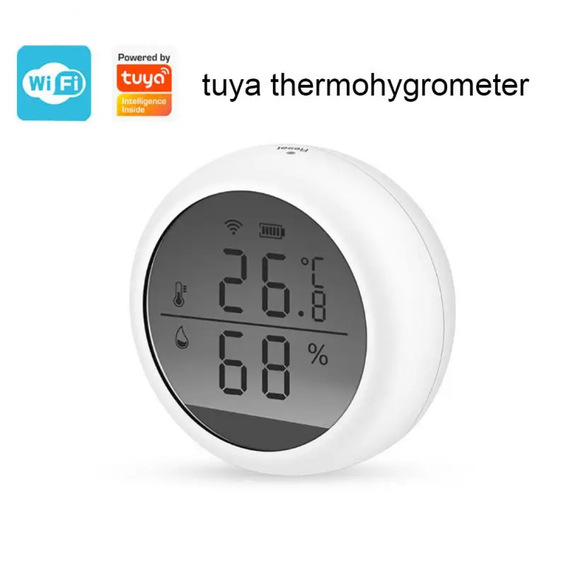 

Aubess Tuya WIFI Temperature And Humidity Sensor Indoor Hygrometer Thermometer With LCD Display Support Alexa Google Assistant