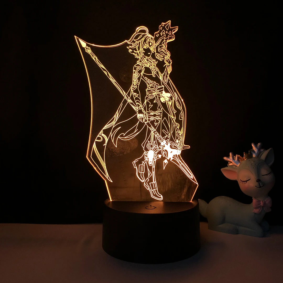 

Acrylic Game Genshin Impact Hutao Gamer Xiao Klee Razor Venti Diluc Zhongli Ganyu Tartaglia Keqing Qiqi Xingqiu Figure 3D Lamp