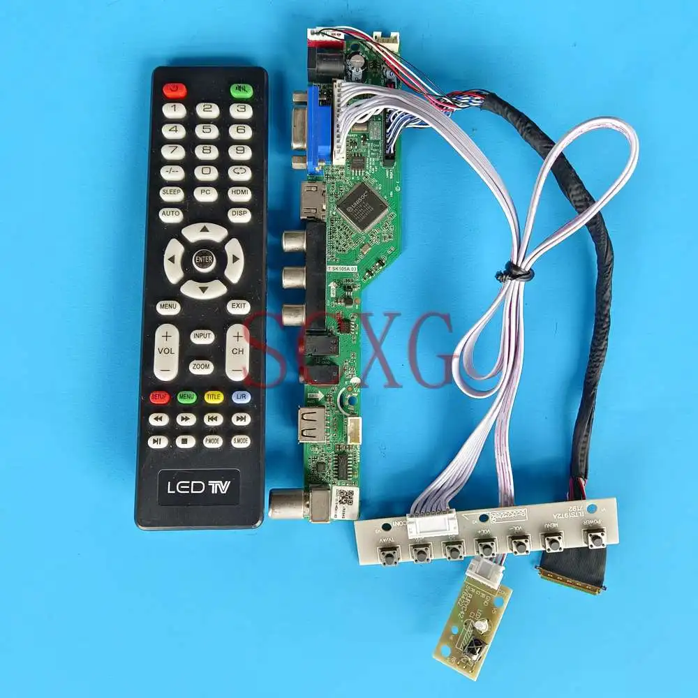 

Плата контроллера LTN156AT15-C01 с ЖК-драйвером, 15,6 дюйма, 1366, 768, 40 контактов, LVDS, VGA, HDMI, совместимая с AV, USB, аналоговый ТВ-сигнал, светодиодная матриц...