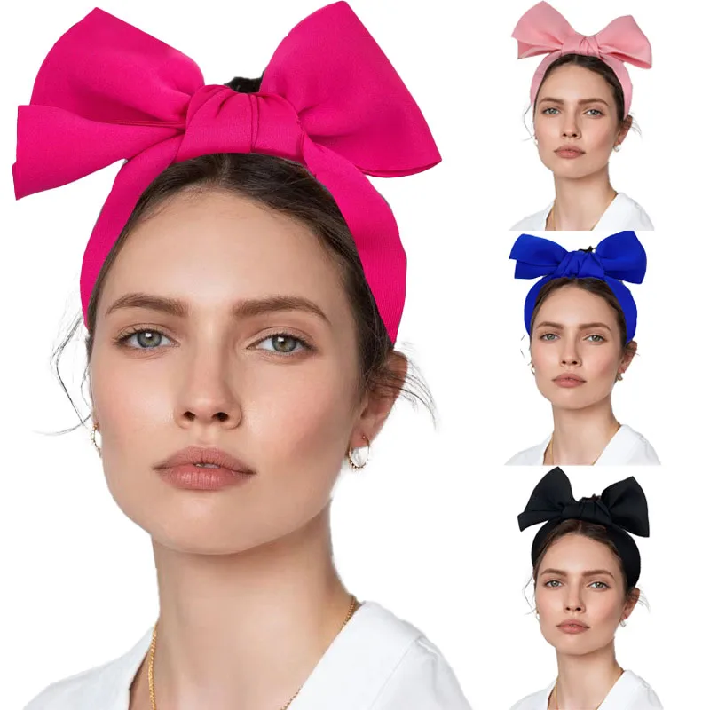 

Huge Bow Headbands Solid Color Bows Hairbands Large Hair Bow Hot Pink Red Bow Hair Accessories for Halloween Christmas Party