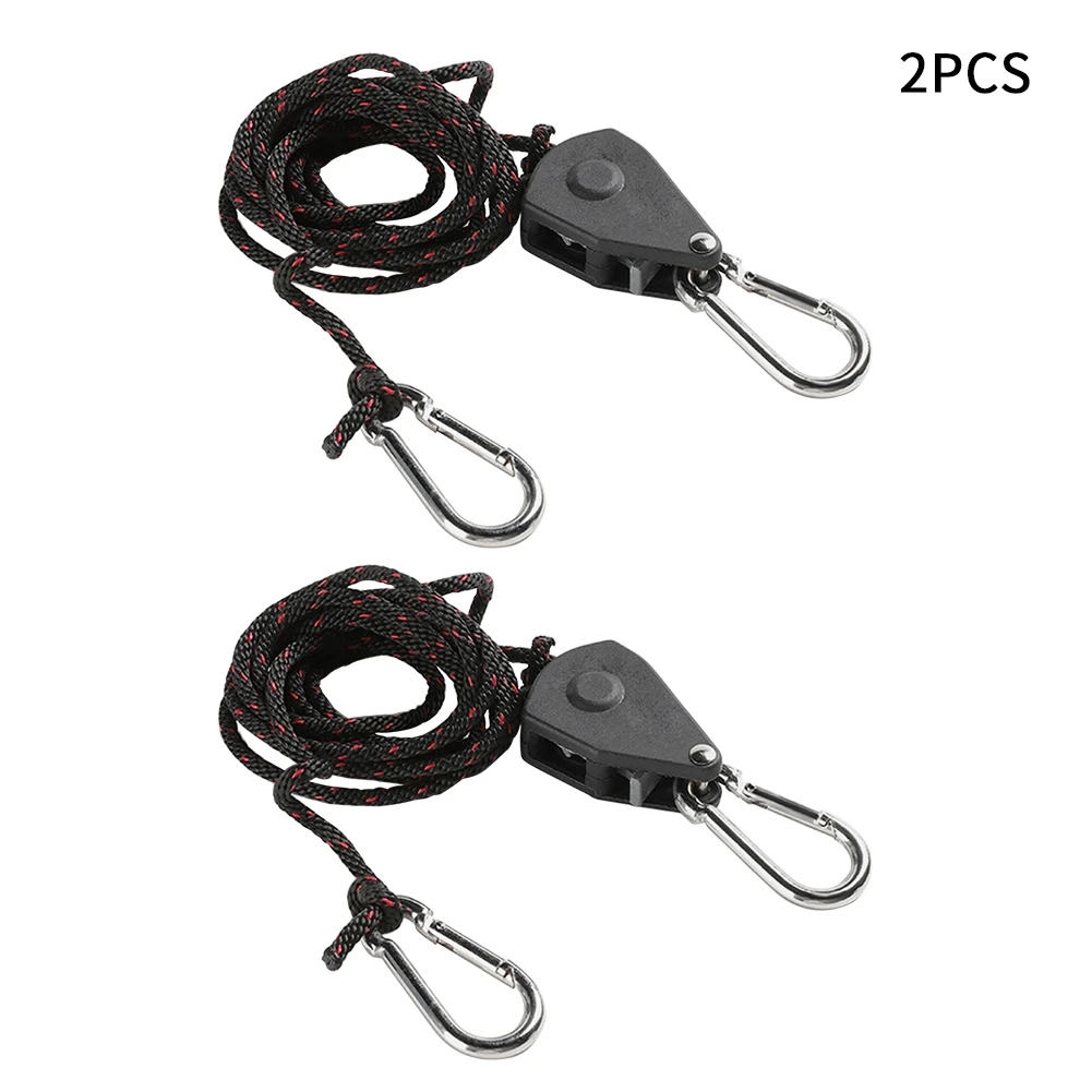 

2pcs Outdoor Camping Fixed Bearing Buckle Nylon Durable Hook Adjustable Heavy Duty Long For Grow Light Ratchet Rope Tie Down