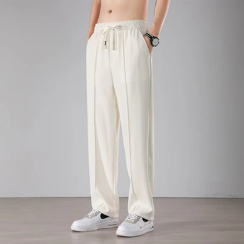 Men Wide Leg Pants 2022 New Casual Thin Trousers Streetwear Comfortable Home Pants Men Sweatpants Summer